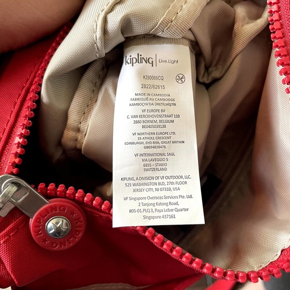 Kipling Sebastian Crossbody Bag in Signature Red Nylon OS - Picture 13 of 16